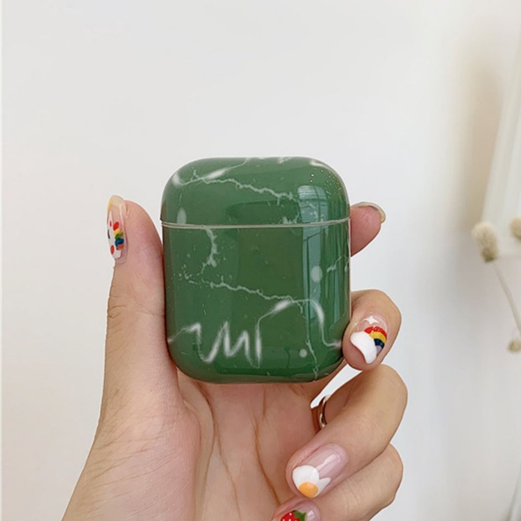 

Wireless Earphones Green Marble Pattern Silicone Protective Case for Apple AirPods 1 / 2