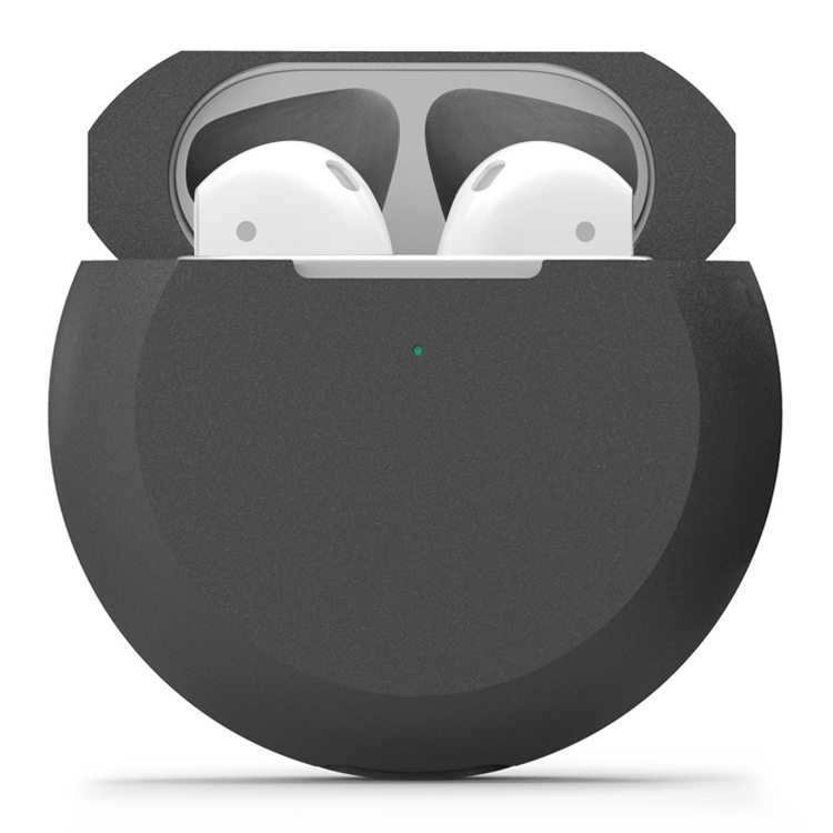 

Wireless Earphones Shockproof Round Bottom Silicone Protective Case for Apple AirPods 1 / 2(Black)