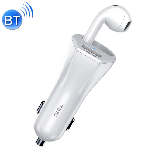 

TOTUDESIGN DCCD-015 Glory Series Bluetooth 5.0 2 In 1 Car Charger Wireless Bluetooth Earphone, Single Earphone Version (White)