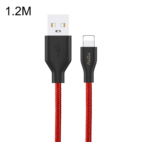 

TOTUDESIGN BLA-059 Wing Series 2.4A 8 Pin Weaving Charging Cable, Length: 1.2m (Red)