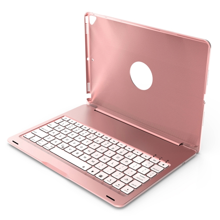 

F102 For iPad 10.2 inch Wireless Bluetooth Keyboard Leather Case with Backlight (Rose Gold)