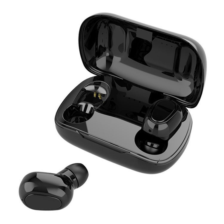 

L-21 9D Sound Effects Bluetooth 5.0 Touch Wireless Bluetooth Earphone with Charging Box, Support HD Call (Black)