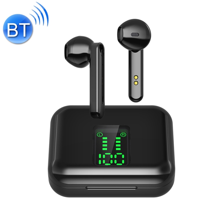

P100pro TWS Bluetooth 5.0 Touch Wireless Bluetooth Earphone with Charging Box & LED Smart Digital Display, Support Siri & Call (Black)