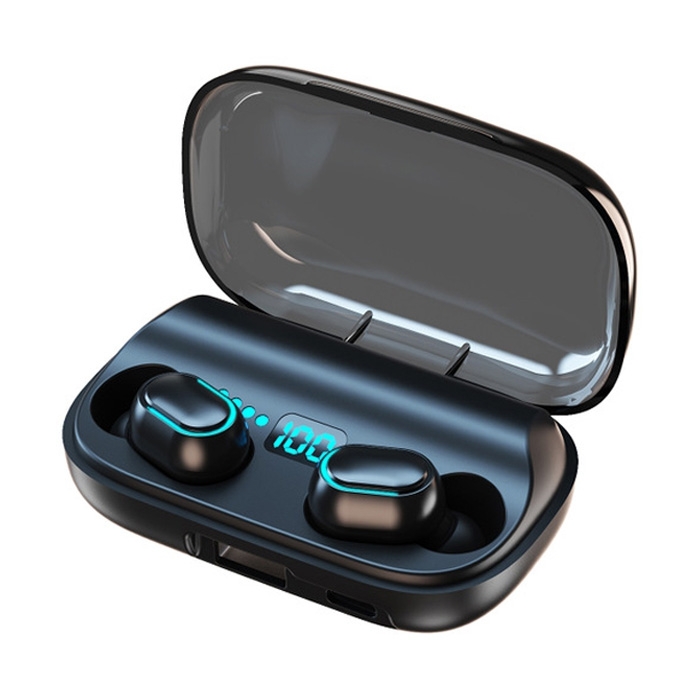 

T11 TWS Bluetooth 5.0 Wireless Bluetooth Earphone with Magnetic Attraction Charging Box & LED Intelligent Digital Display & LED Marquee Display, Support Power Bank & Call(Black)