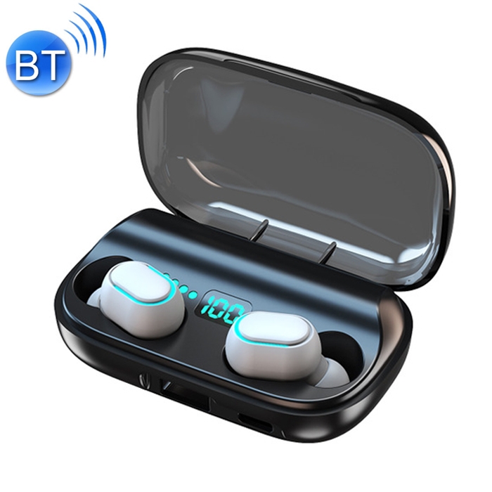 

T11 TWS Bluetooth 5.0 Wireless Bluetooth Earphone with Magnetic Attraction Charging Box & LED Intelligent Digital Display & LED Marquee Display, Support Power Bank & Call(White)