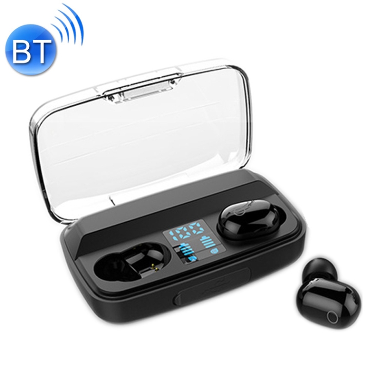 

G5 Bluetooth 5.0 TWS Touch LED Digital Display Wireless Sports Bluetooth Earphone with Charging Box (Black)