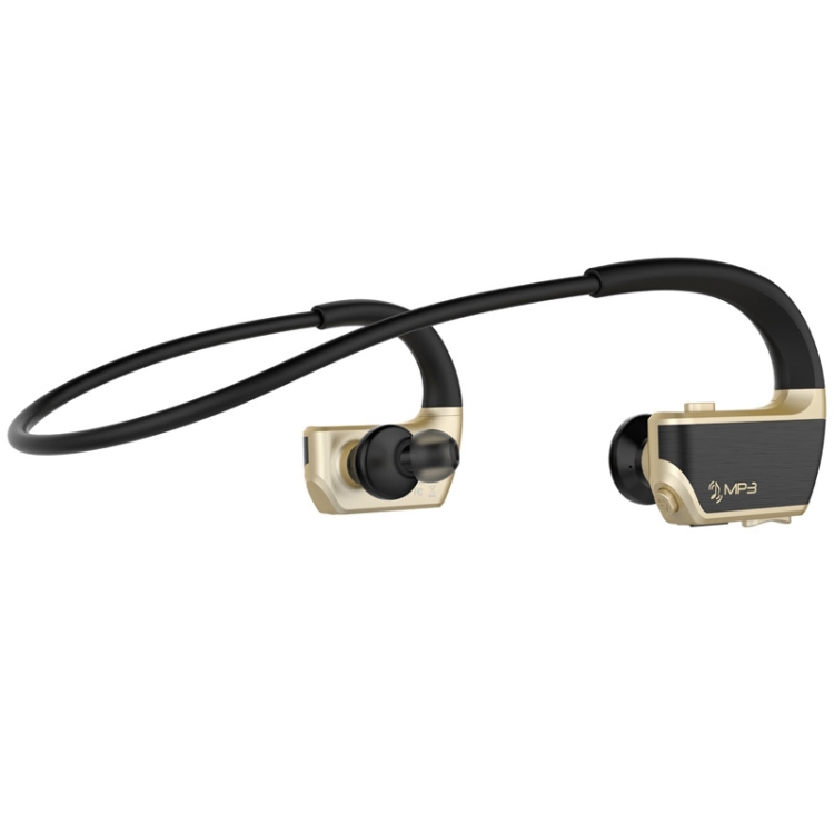 

J2 Bluetooth 4.2 Binaural Hanging Type Wireless Sports Bluetooth Earphone, Built-in Memory (Gold)