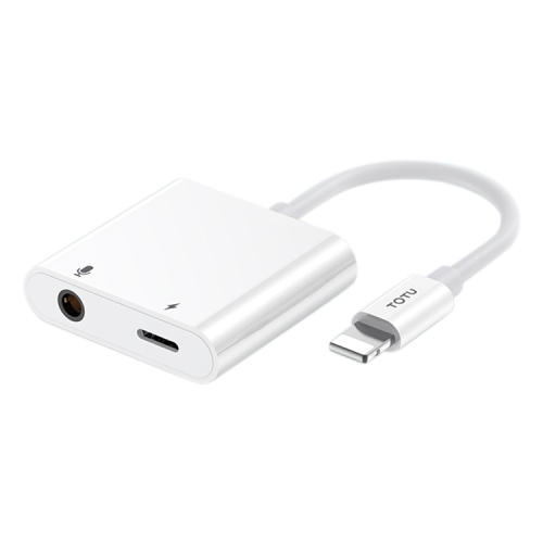 

TOTUDESIGN EAUC-25 Glory Series 2 in 1 Multi-function 8 Pin + 3.5mm to 8 Pin Male Fast Charging & Music Audio & Card Reading Adapter (Call version)(White)