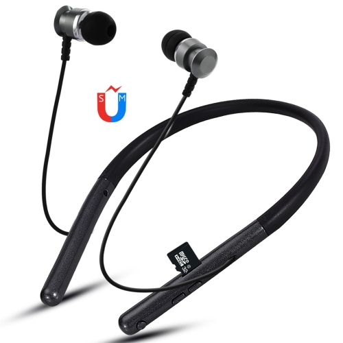 

F108 Bluetooth 4.2 Hanging Neck Design Bluetooth Headset, Support Music Play & Switching & Volume Control & Answer (Black)