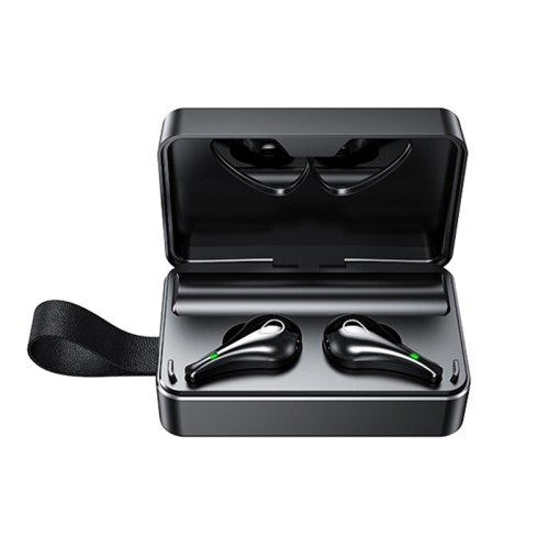 

HAMTOD H3 Bluetooth 5.0 TWS Touch LED Digital Display Mirror Screen True Wireless Earphone with Charging Box (Black)