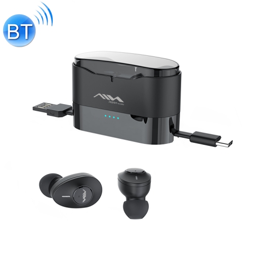 

AIN MK-X50B TWS In-ear Bluetooth Earphone with Detachable Charging Box & USB Charging Cable, Supports HD Calls & Master-slave Switching & Power Bank & Automatic Pairing(Black)