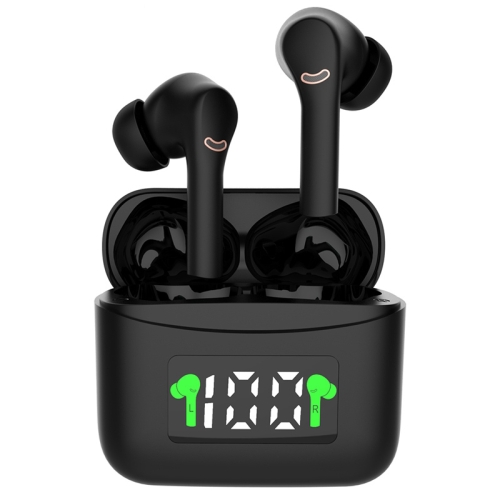 

J5 Wireless Bluetooth 5.2 Stereo Binaural Earphone with Charging Box & LED Digital Display, Support Automatic Pairing (Black)