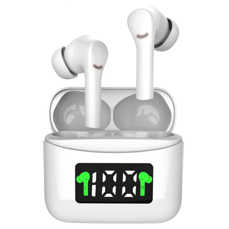 

J5 Wireless Bluetooth 5.2 Stereo Binaural Earphone with Charging Box & LED Digital Display, Support Automatic Pairing (White)