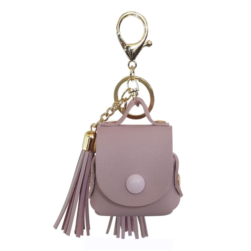 

Leather Tassels Earphones Shockproof Protective Case for Apple AirPods 1/2(Purple)