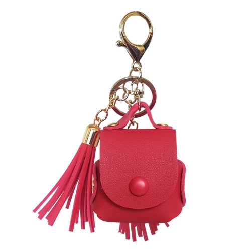 

Leather Tassels Earphones Shockproof Protective Case for Apple AirPods 1/2(Red)