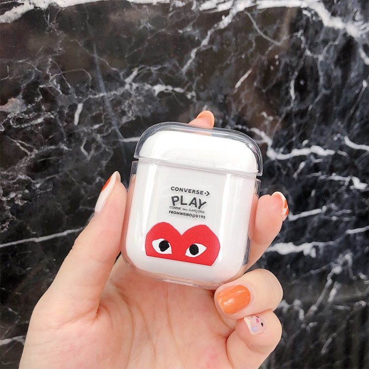 

Half Heart Pattern Shockproof Coloured Drawing PC Protective Case for Apple AirPods