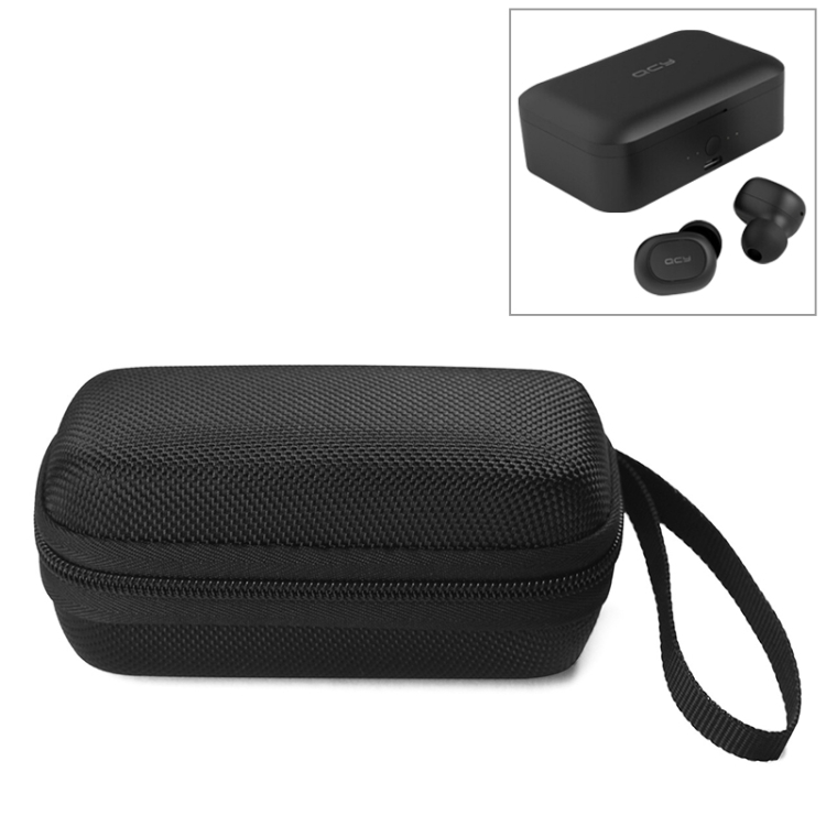 

Portable Nylon Shockproof Bluetooth Earphone Storage Bag for QCY T1, with Handle, Size: 115 x 55 x 50mm