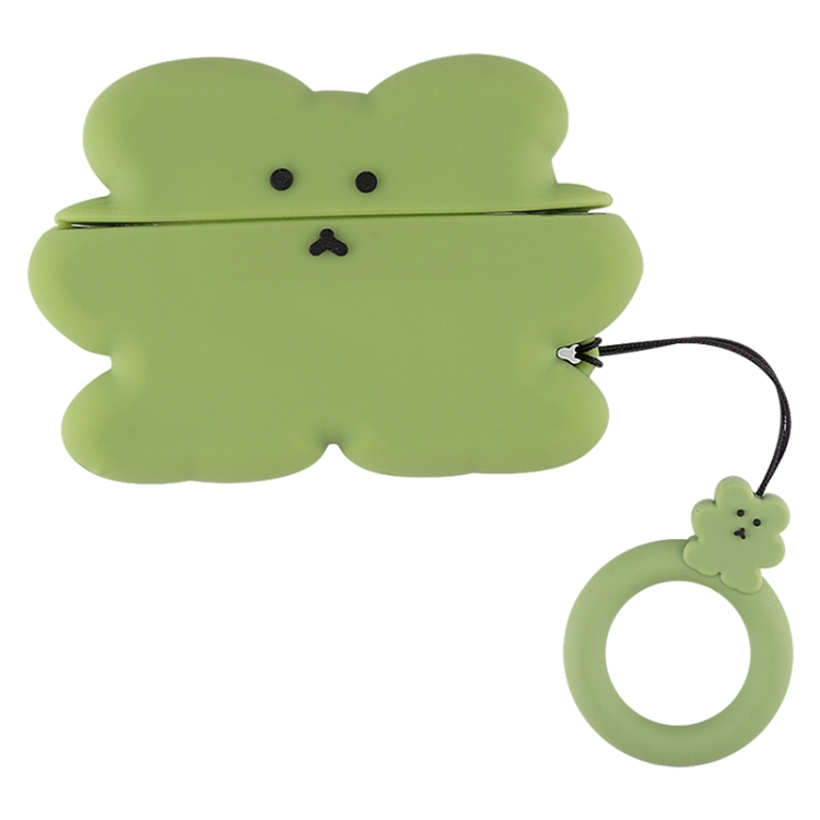 

For AirPods Pro Thick Version Cartoon Character Silicone Earphone Protective Case with Hanging Ring(Green)