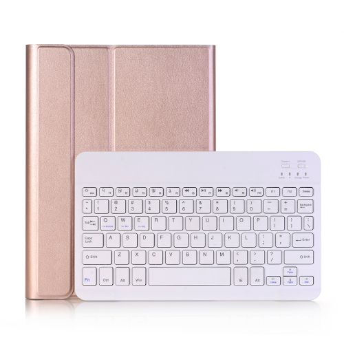 

A09 Bluetooth 3.0 Ultra-thin ABS Detachable Bluetooth Keyboard Leather Case for iPad Air / Pro 10.5 inch (2019), with Holder (Rose Gold)