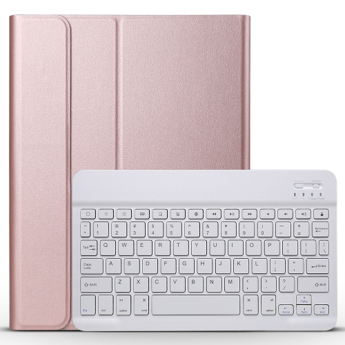 

A11 Bluetooth 3.0 Ultra-thin ABS Detachable Bluetooth Keyboard Leather Case for iPad Pro 11 inch （2018）, with Holder (Rose Gold)