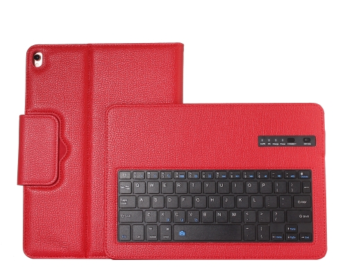 

IP09 Bluetooth 3.0 Litchi Texture ABS Detachable Bluetooth Keyboard Leather Case for iPad Air / Pro 10.5 inch (2019), with Holder (Red)