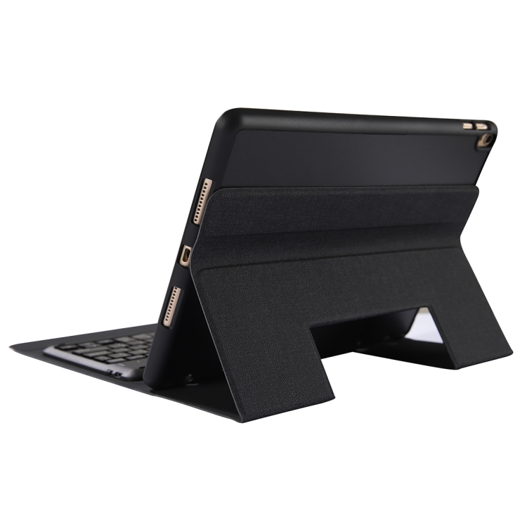 

K05B Bluetooth 3.0 Ultra-thin One-piece Bluetooth Keyboard Leather Case for iPad Air / Pro 10.5 inch (2019), with Pen Slot & Holder (Black)