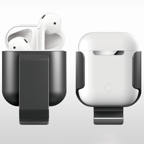 

Bluetooth Earphone Waist Clip Waist Protector Bracket Silicone Protective Cover for Airpods (Grey)