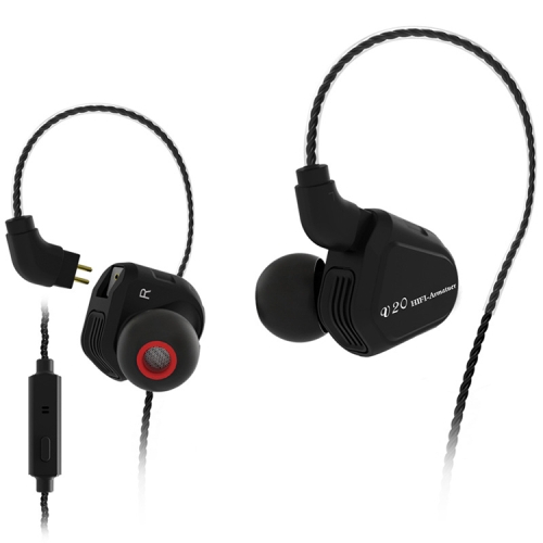 

TRN V20 Hybrid In Ear Earphone Monitor Running Sport HiFi Headset with Detachable 2Pin Connection, with Mic (Black)