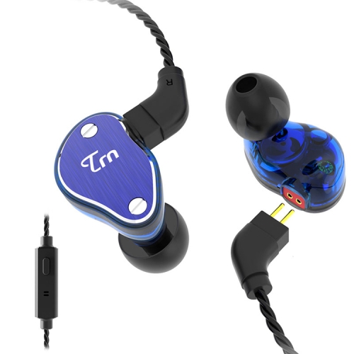 

TRN V60 Hybrid In Ear Earphone Monitor Running Sport HiFi Headset with Detachable 2Pin Connection, with Mic(Blue)