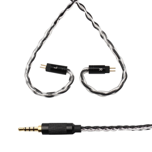 

TRN TC-0.75 8-Core Silver Plated Braided Auxiliary Upgrade Cable Headphones Cable 2.5mm Balanced Cable with 0.75mm 2 Pins Connection(Black White)