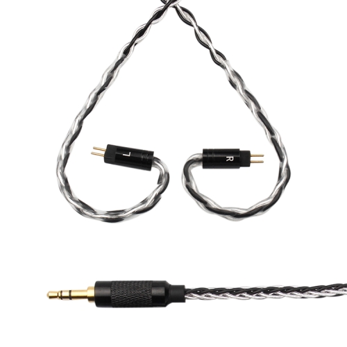 

TRN TC-0.75 8-Core Silver Plated Braided Auxiliary Upgrade Cable Headphones Cable 3.5mm Balanced Cable with 0.75mm 2 Pins Connection(Black White)