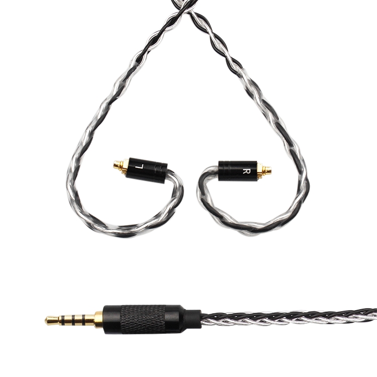 

TRN TC-MMCX 8-Core Silver Plated Braided Auxiliary Upgrade Cable Headphones Cable 2.5mm Balanced Cable with MMCX Connection(Black White)
