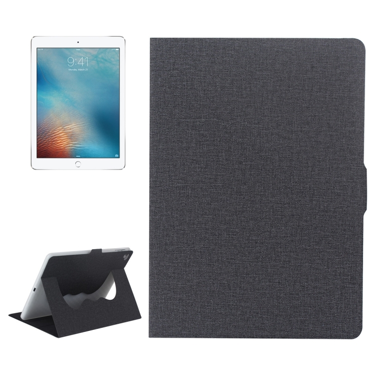 

For iPad Air / iPad Air 2 / iPad Pro 9.7 / iPad 9.7 (2018) & iPad 9.7 (2017) Cloth Texture Horizontal Flip Leather Case with Holder & Sleep / Wake-up Function(Black)