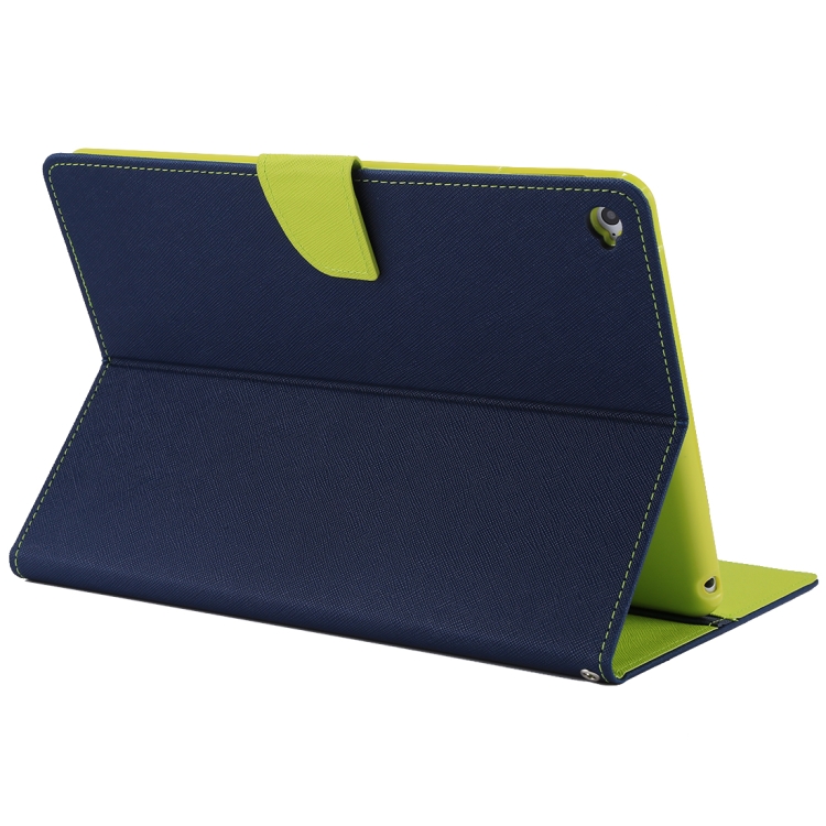 

GOOSPERY FANCY DIARY for iPad Air 2 Cross Texture Leather Case with Card Slot & Holder & Wallet(Navy Blue)