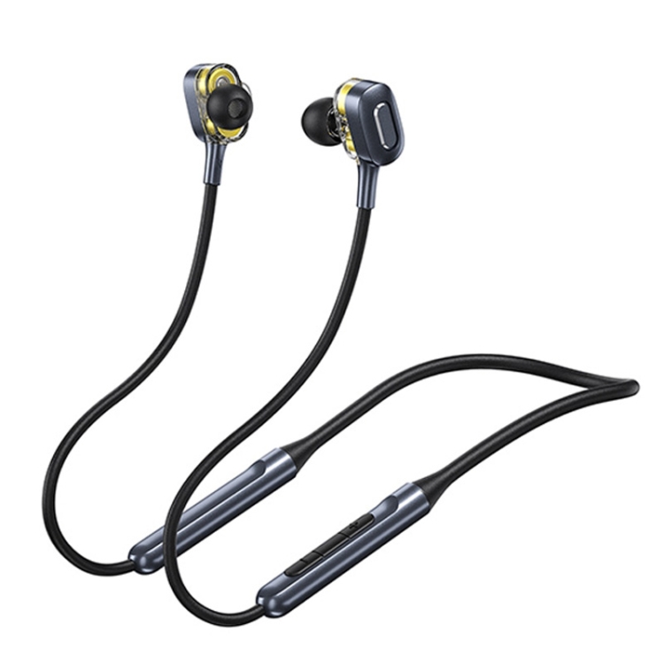 

WK V43 Bluetooth 5.0 Double Moving Coil Neck-mounted Bluetooth Earphone (Black)