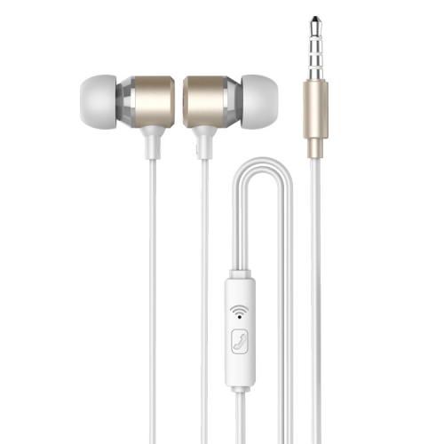 

GOLF M20 3.5mm In-Ear Stereo Wired Metal Earphone with Microphone, Cord Length: 120cm (Gold)