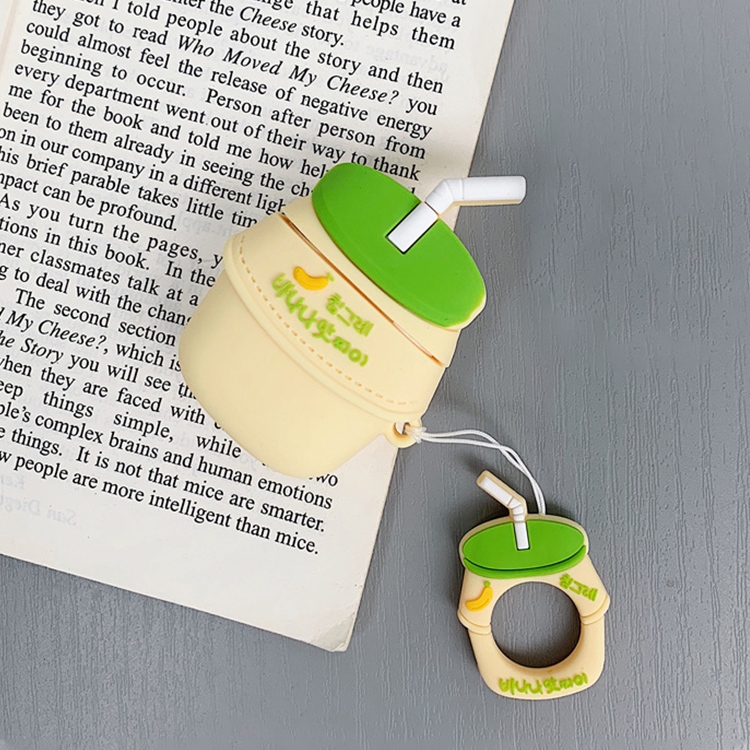 

Wireless Earphones Shockproof Milk Silicone Protective Case for Apple AirPods 1 / 2(Green)