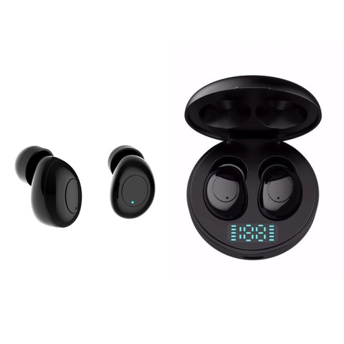 

J1 TWS Digital Display Bluetooth V5.0 Wireless Earphones with LED Charging Box (Black)