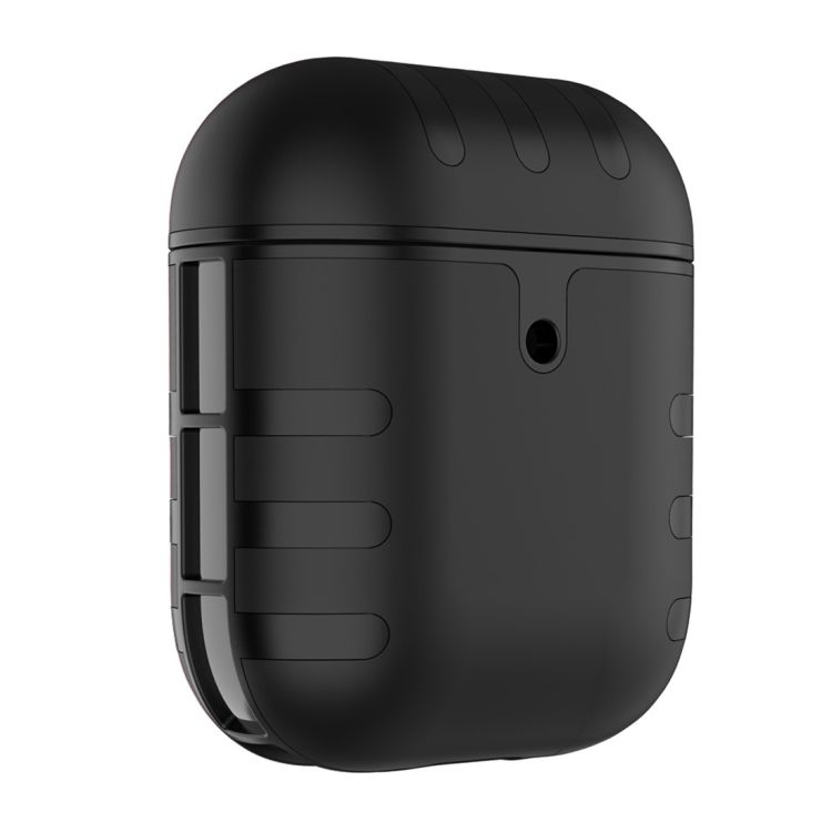 

For Apple Airpods 1 / 2 Cat Texture TPU + PC Wireless Earphone Protective Case(Black)