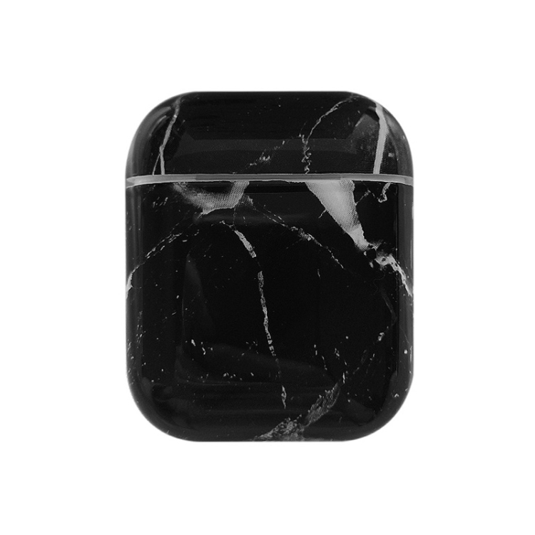 

Wireless Earphones Marble Shockproof TPU Protective Case for Apple AirPods 1 / 2(Black)