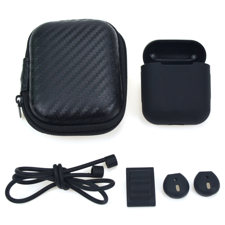 

Wireless Earphones Shockproof Silicone Protective Case for Apple AirPods 1 / 2 (Black)