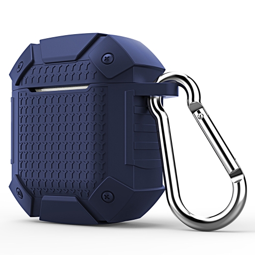 

Wireless Earphones Shockproof Armor Silicone Protective Case for Apple AirPods 1 / 2, Regular Version(Dark Blue)