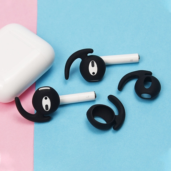 

Wireless Bluetooth Earphone Silicone Ear Caps Earpads for Apple AirPods 1 / 2 (Black)