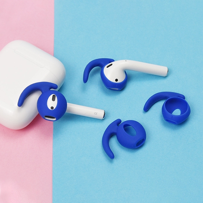 

Wireless Bluetooth Earphone Silicone Ear Caps Earpads for Apple AirPods 1 / 2 (Blue)