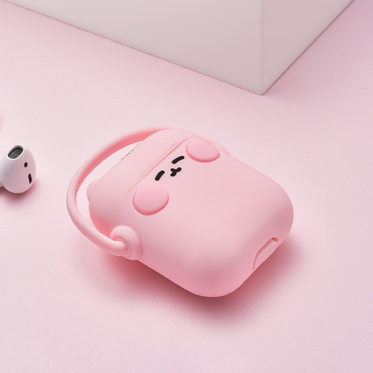 

Wireless Earphones Shockproof Cartoon Silicone Protective Case for Apple AirPods 1 / 2(Pink)