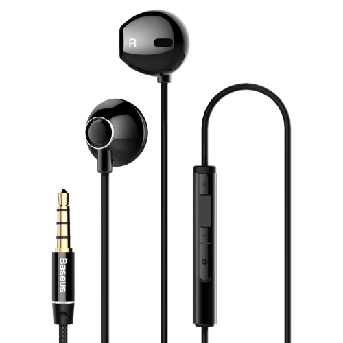 

Baseus Encok H06 1.2m 3.5mm Plug Wire Control In-Ear Earphone, For iPhone, iPad, Galaxy, Huawei, Xiaomi, LG, HTC and Other Smart Phones(Black)