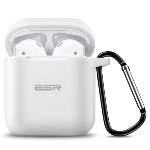 

ESR Bounce Series Shockproof TPU Carrying Protective Case with Keychain for Apple AirPods 1 / 2(White)