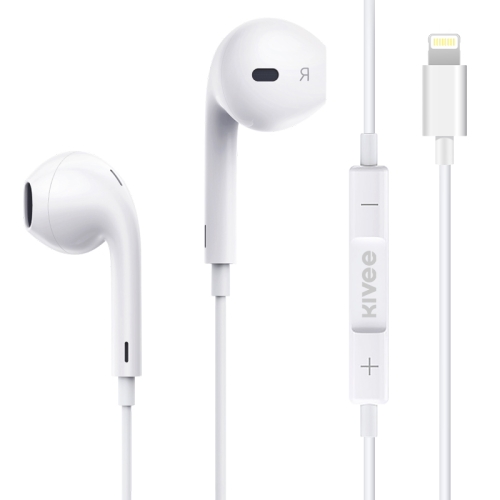 

KIVEE KV-MT30 1.2m Wired Half In Ear 3.5mm Interface HiFi Stereo Earphones with Mic, Support iOS Pop-up Window Pairing
