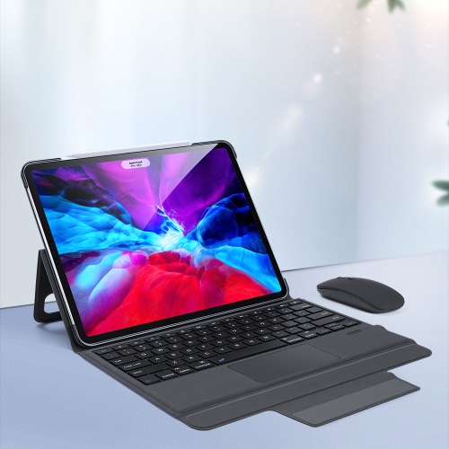 

DUX DUCIS For iPad Pro 12.9 2021 2020 Detachable Touch Bluetooth Keyboard PU Leather + Silicone Protective Case with Smart Sleep & Wake-up / Pen Slot / Bracket(Black)