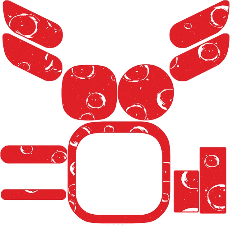 

For Powerbeats Pro Red Pattern Wireless Bluetooth Earphone Protective Film Scratch-proof Sticker